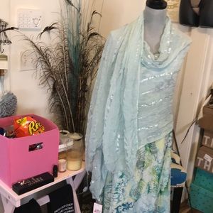 BNWT lulls by BINDYA sheer blue scarf.